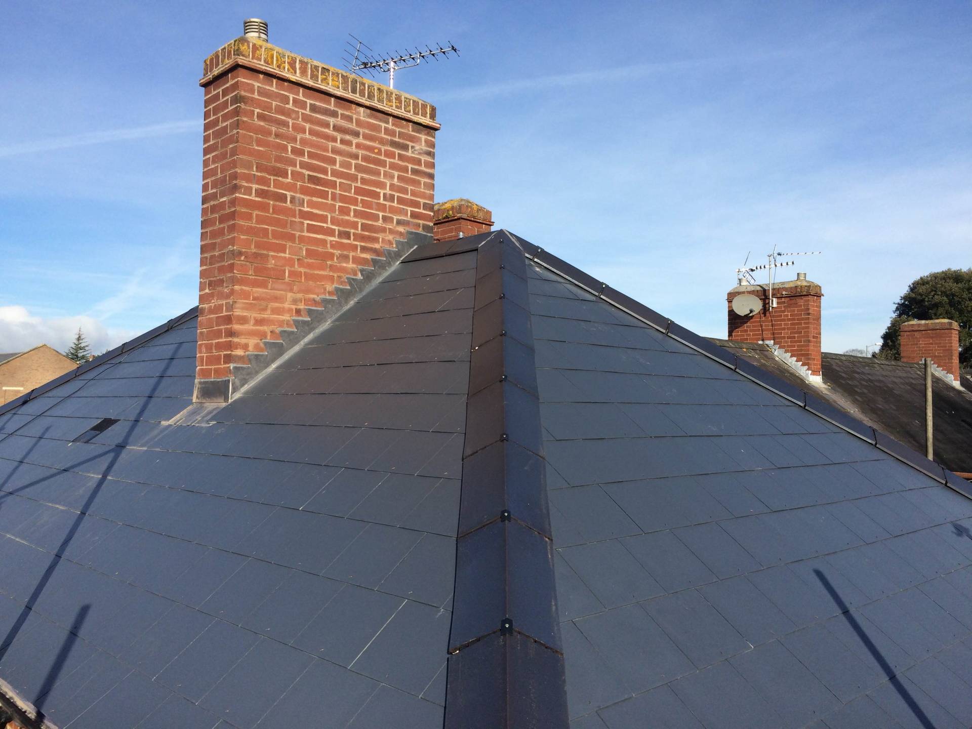 New roof tiles fitted to house