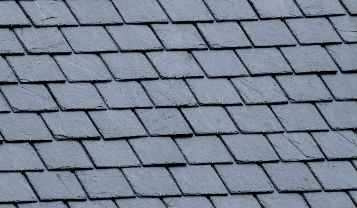 slate roof close up